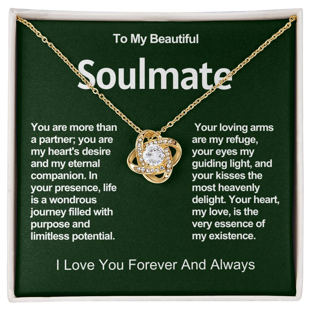 To My Beautiful Soulmate Love Knot Necklace