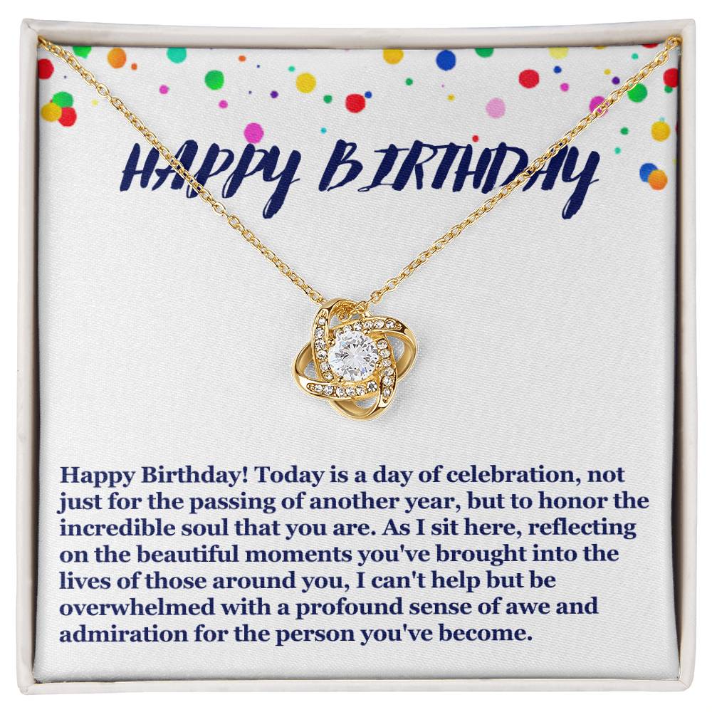 Happy Birthday Love Knot Necklace