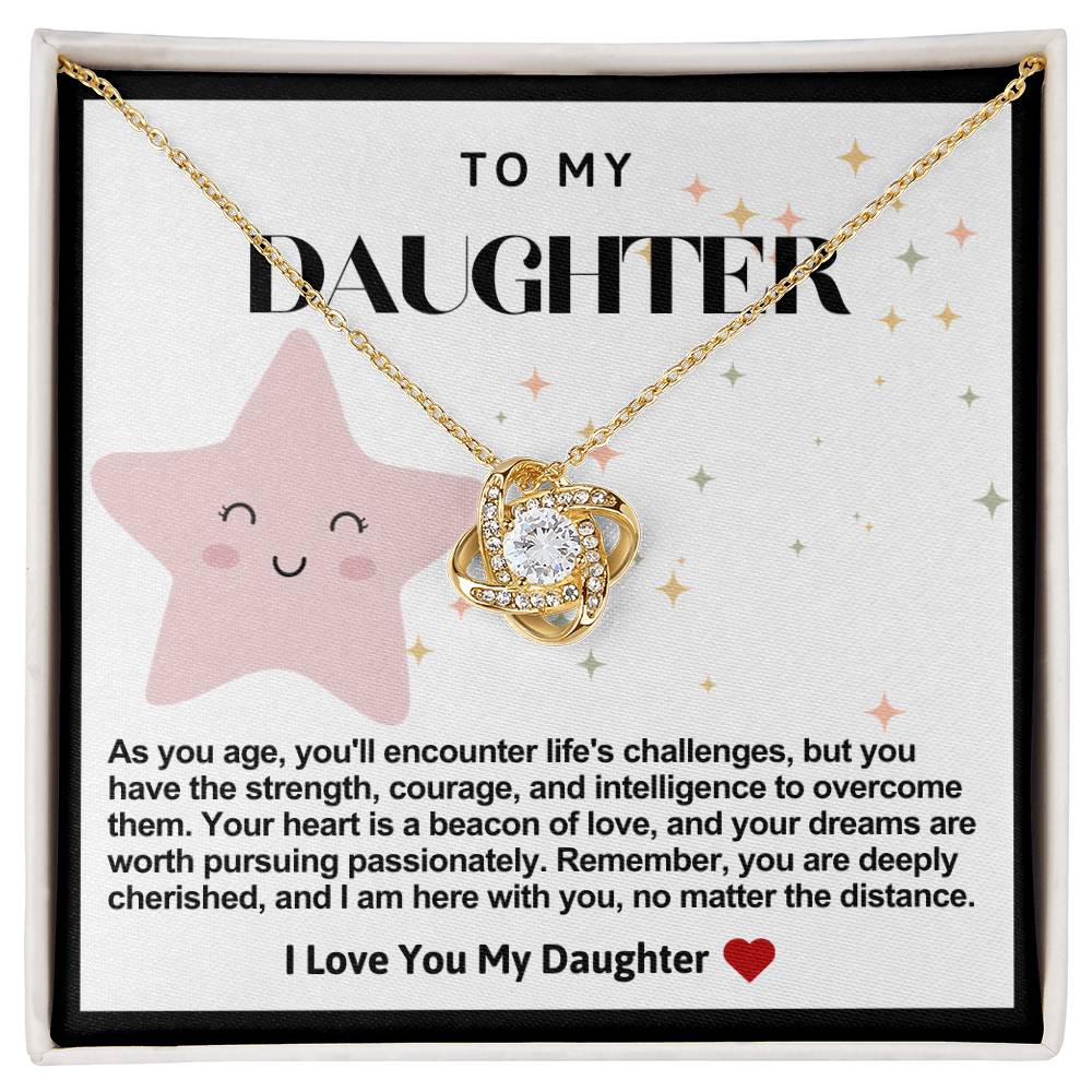 Daughter Stars Love Knot Necklace