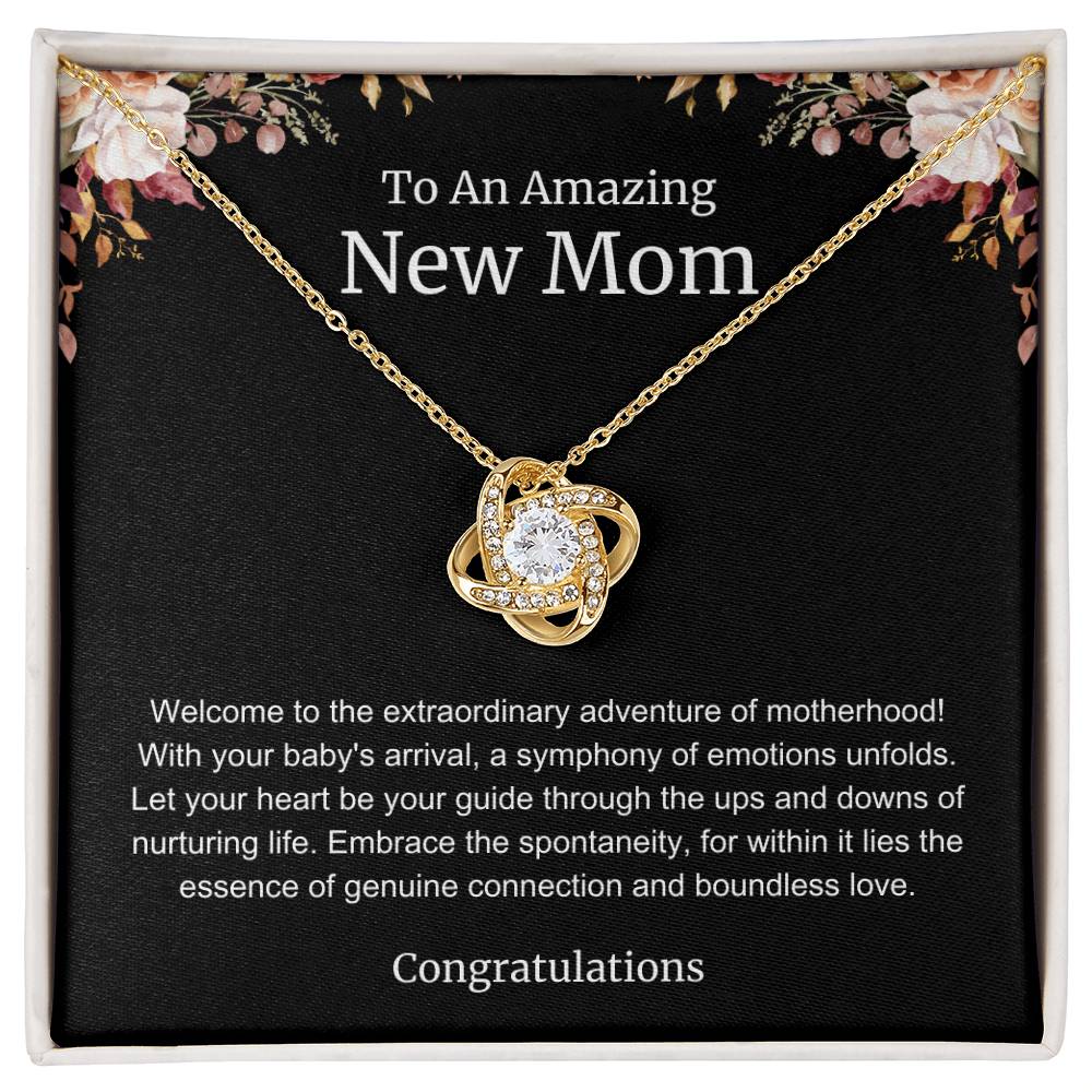 To An Amazing New Mom Love Knot Necklace