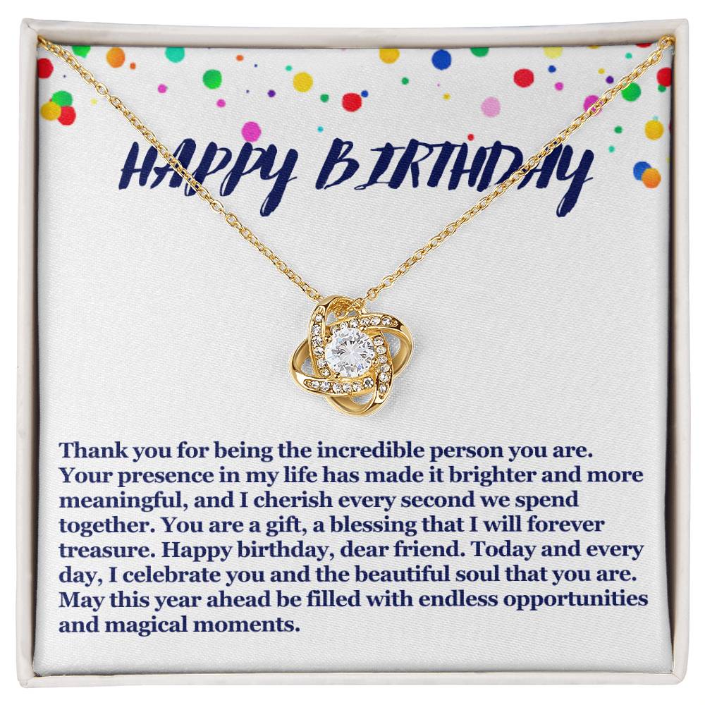 Happy Birthday Love Knot Necklace