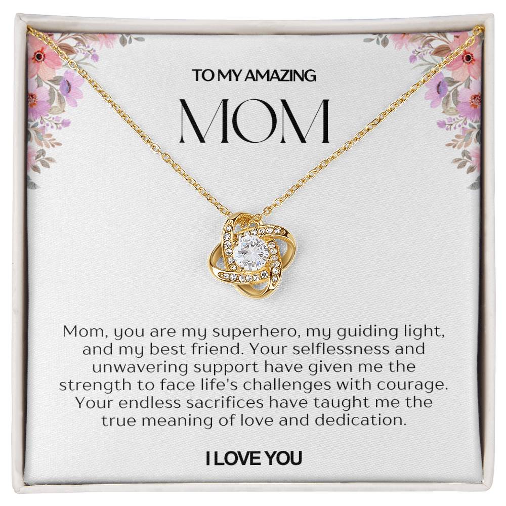 To My Amazing Mom Love Knot Necklace