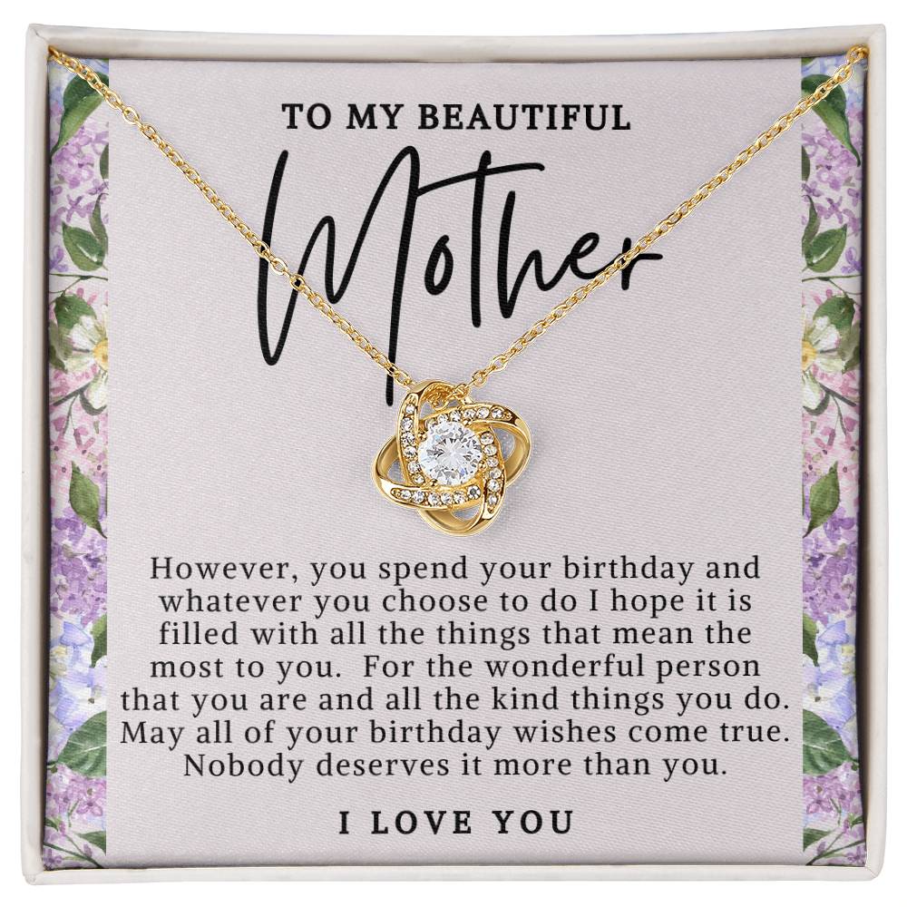 Mother Love Knot Birthday Necklace