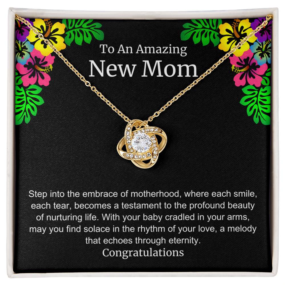 To An Amazing New Mom Love Knot Necklace