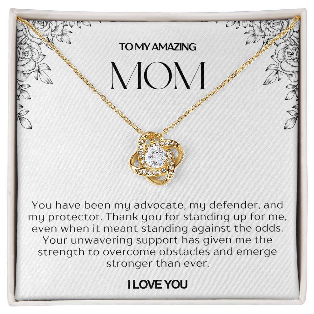 To My Amazing Mom Love Knot Necklace