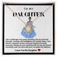 Daughter Blue Dress Princess Love Knot Necklace