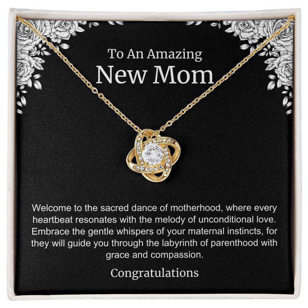 To An Amazing New Mom Love Knot Necklace