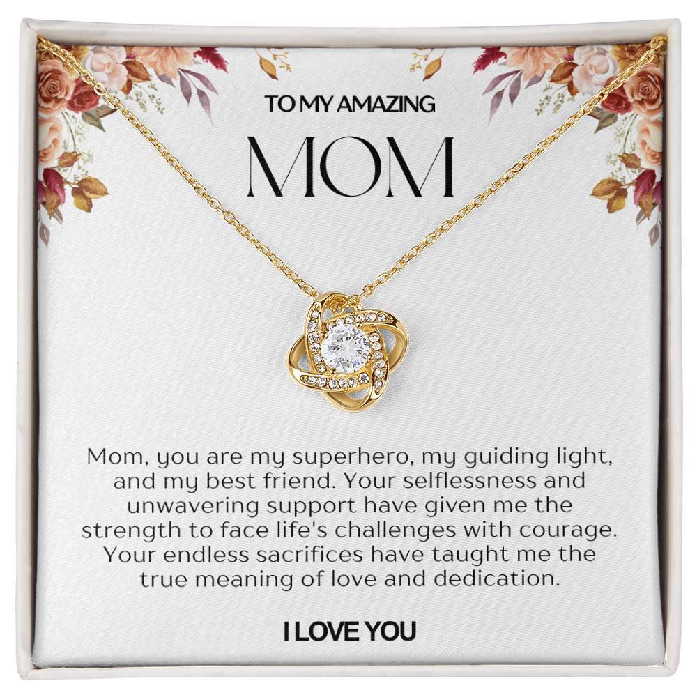 To My Amazing Mom Love Knot Necklace