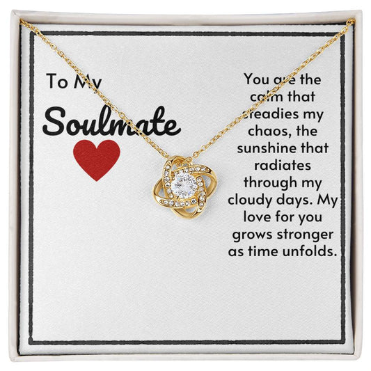 Soulmate Love Knot Necklace- My Love For You Grows Stronger