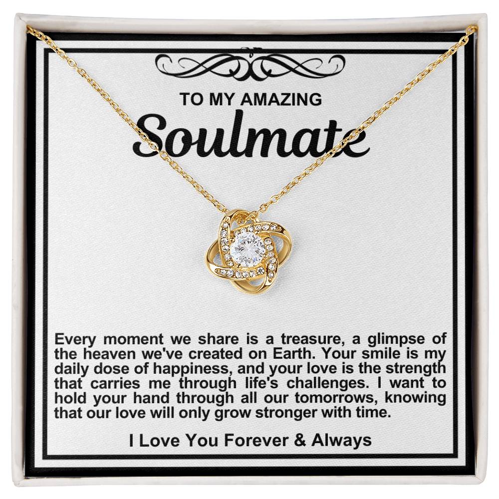 Soulmate Love Knot Necklace- Your Smile Is My Daily Dose Of Happiness