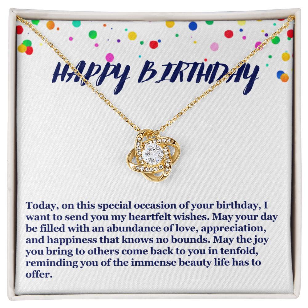 Happy Birthday Love Knot Necklace