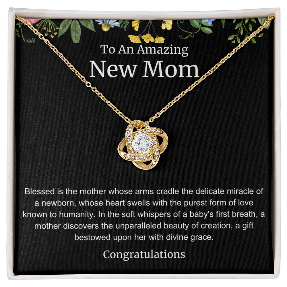 To An Amazing New Mom Love Knot Necklace