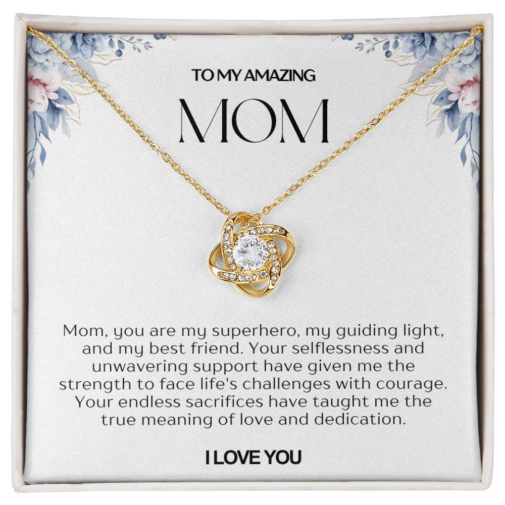 To My Amazing Mom Love Knot Necklace