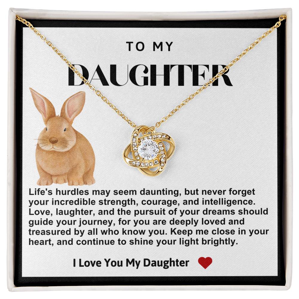 Daughter Rabbit Love Knot Necklace