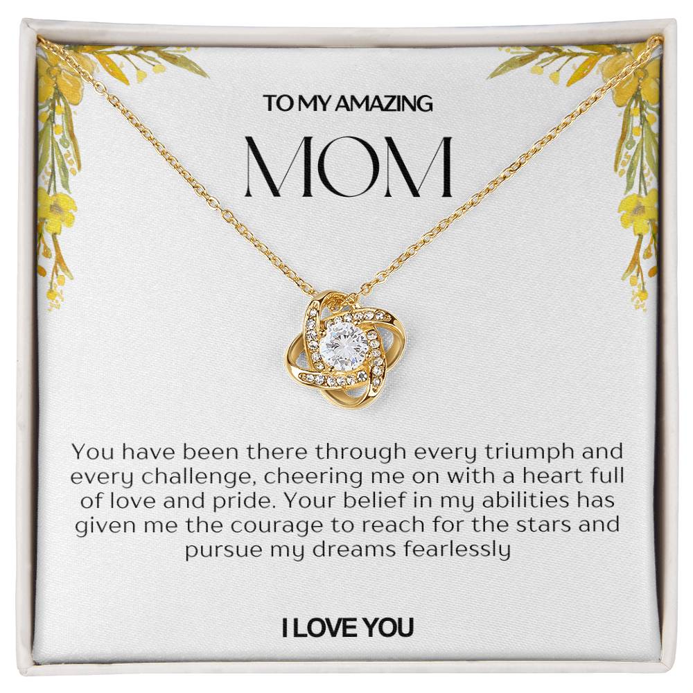 To My Amazing Mom Love Knot Necklace