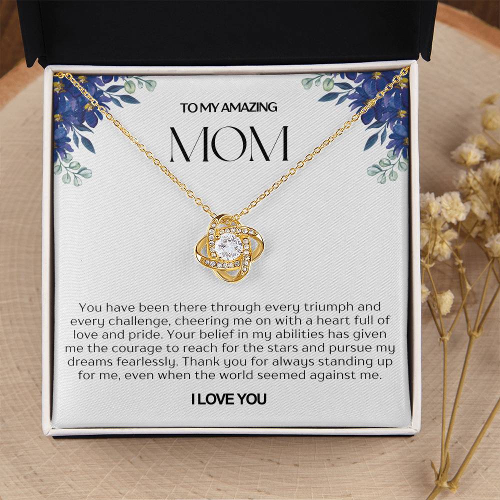 To My Amazing Mom Love Knot Necklace