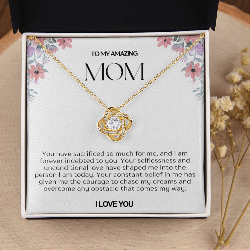 To My Amazing Mom Love Knot Necklace