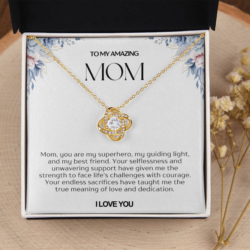 To My Amazing Mom Love Knot Necklace