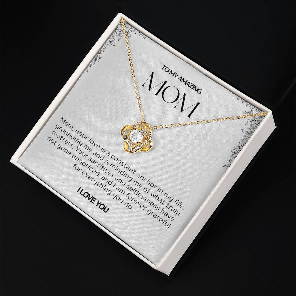 To My Amazing Mom Love Knot Necklace