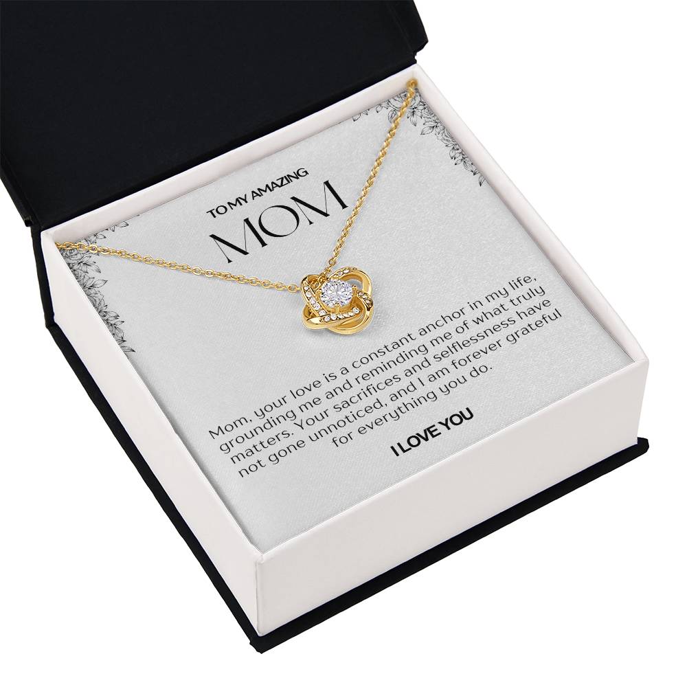 To My Amazing Mom Love Knot Necklace