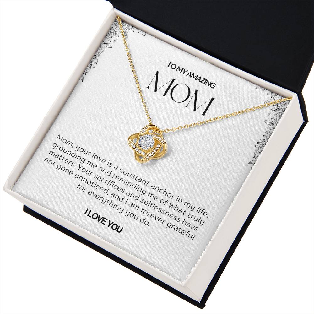 To My Amazing Mom Love Knot Necklace