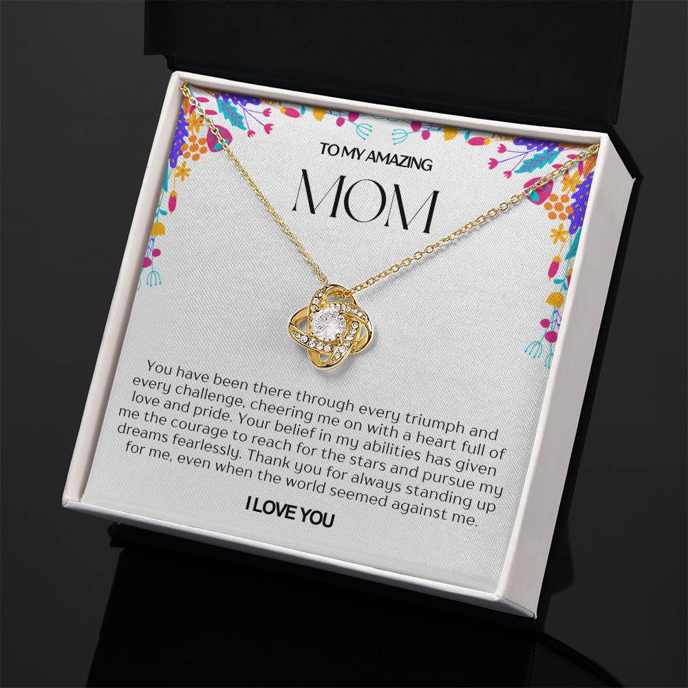 To My Amazing Mom Love Knot Necklace