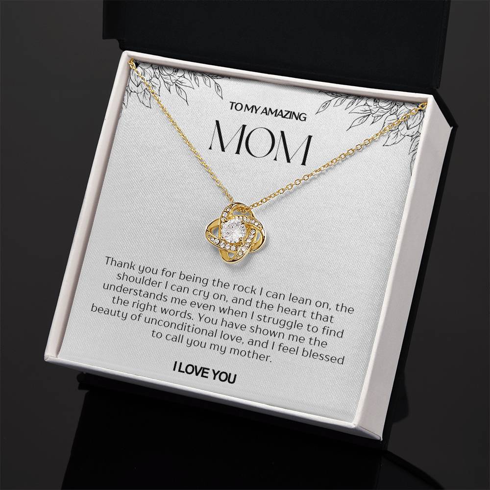 To My Amazing Mom Love Knot Necklace