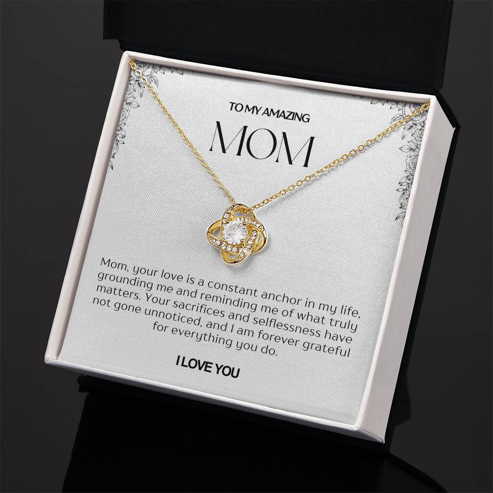 To My Amazing Mom Love Knot Necklace