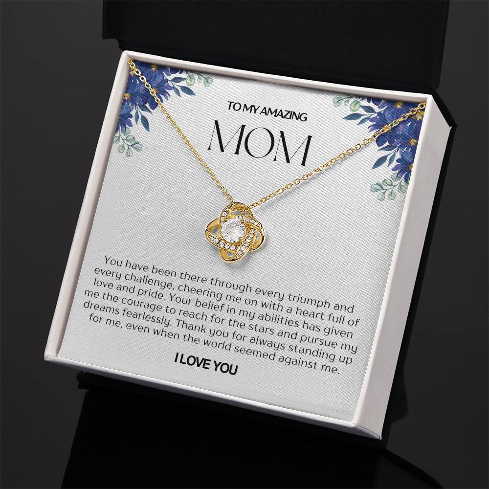 To My Amazing Mom Love Knot Necklace