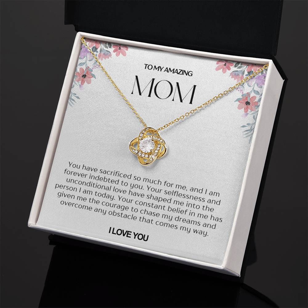 To My Amazing Mom Love Knot Necklace