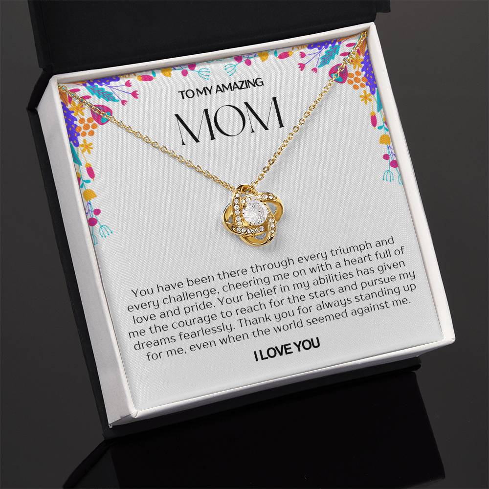 To My Amazing Mom Love Knot Necklace