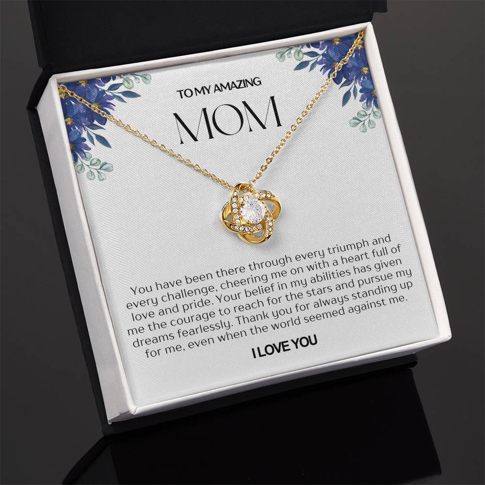 To My Amazing Mom Love Knot Necklace