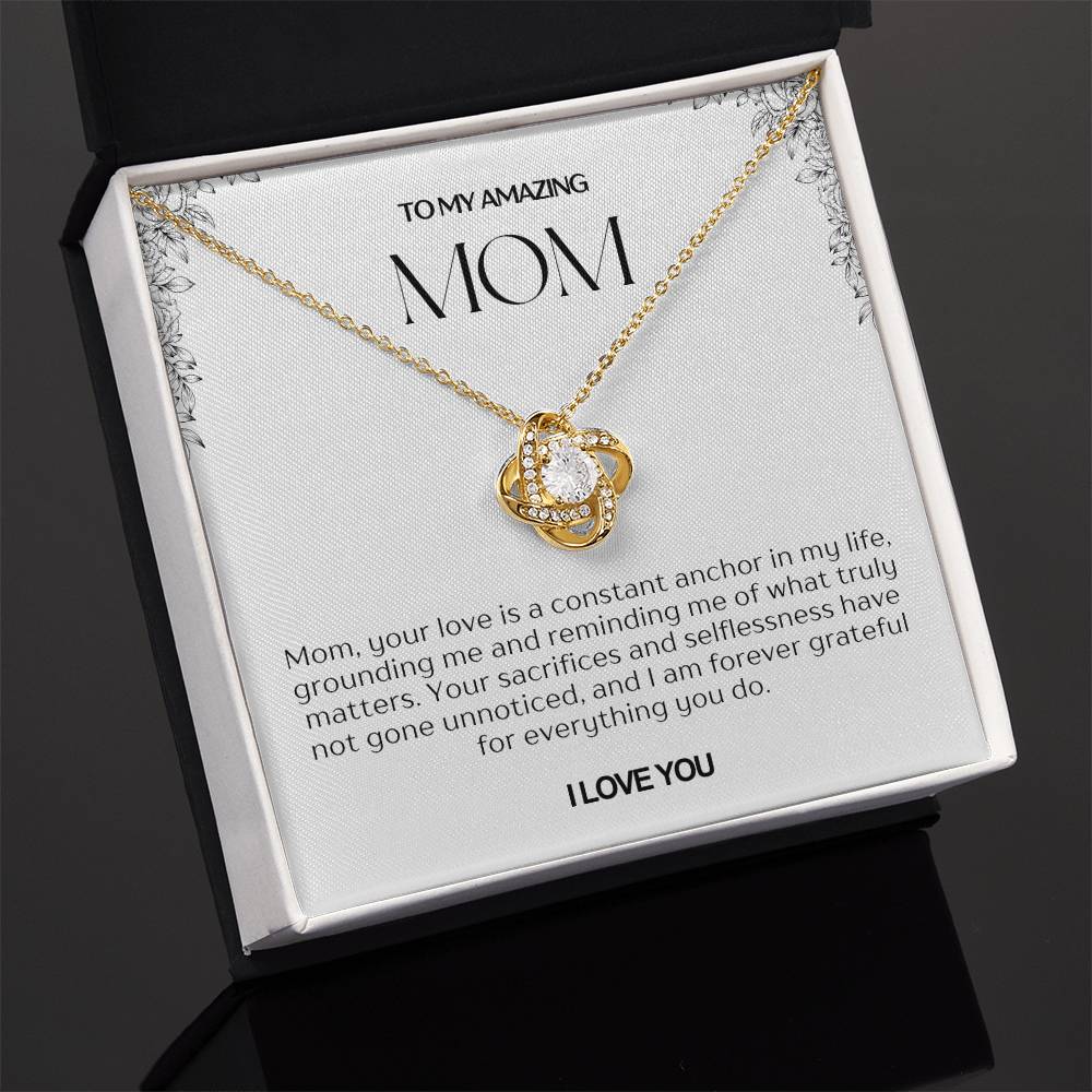 To My Amazing Mom Love Knot Necklace