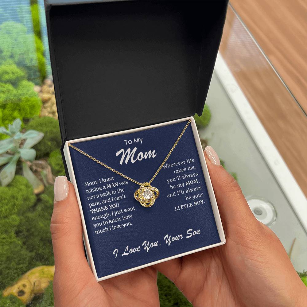 To My Mom Love Knot Necklace-You'll Always Be My Mom