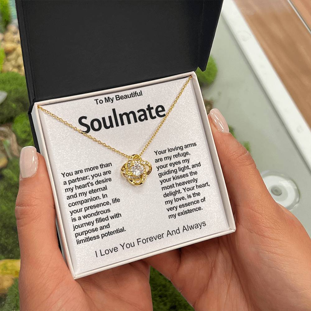 To My Beautiful Soulmate Love Knot Necklace