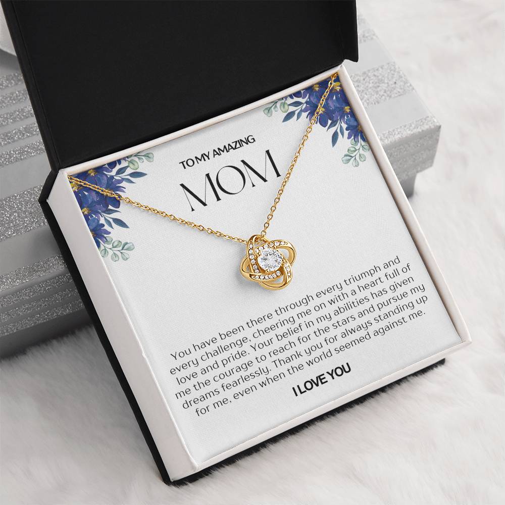 To My Amazing Mom Love Knot Necklace