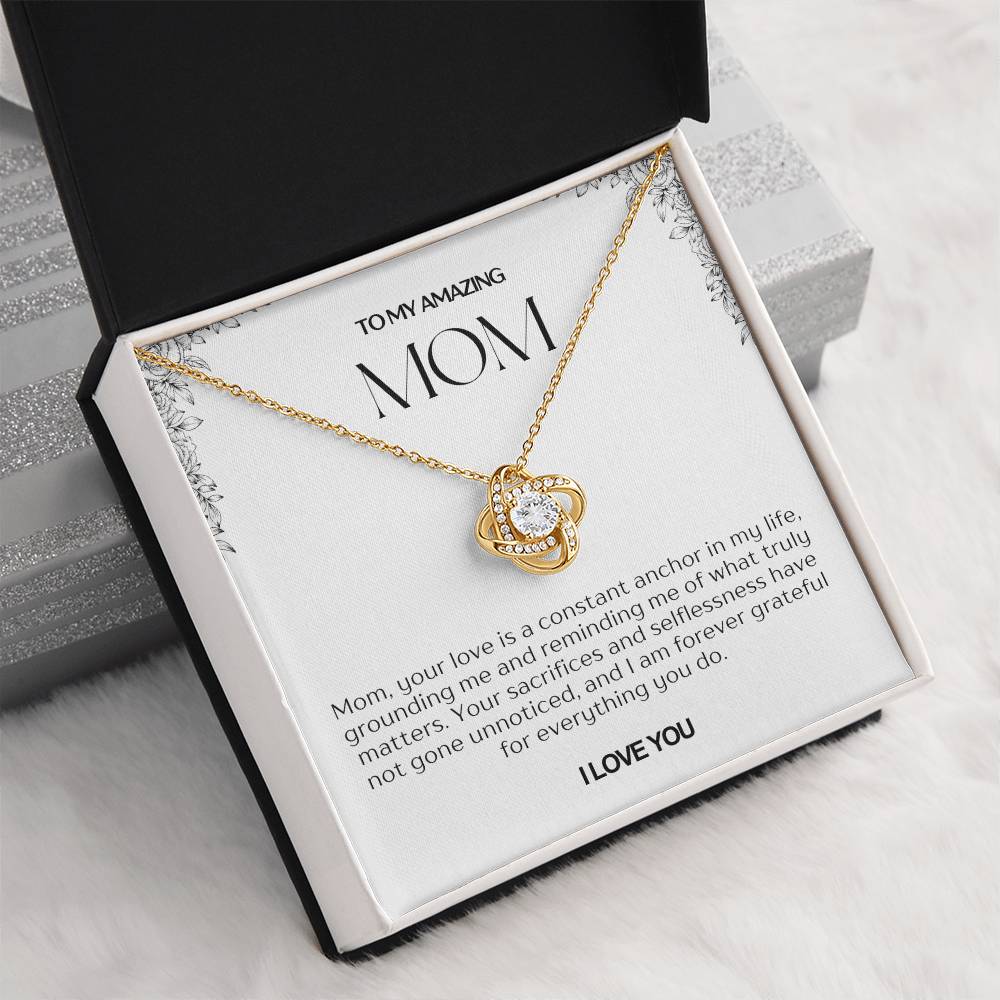 To My Amazing Mom Love Knot Necklace