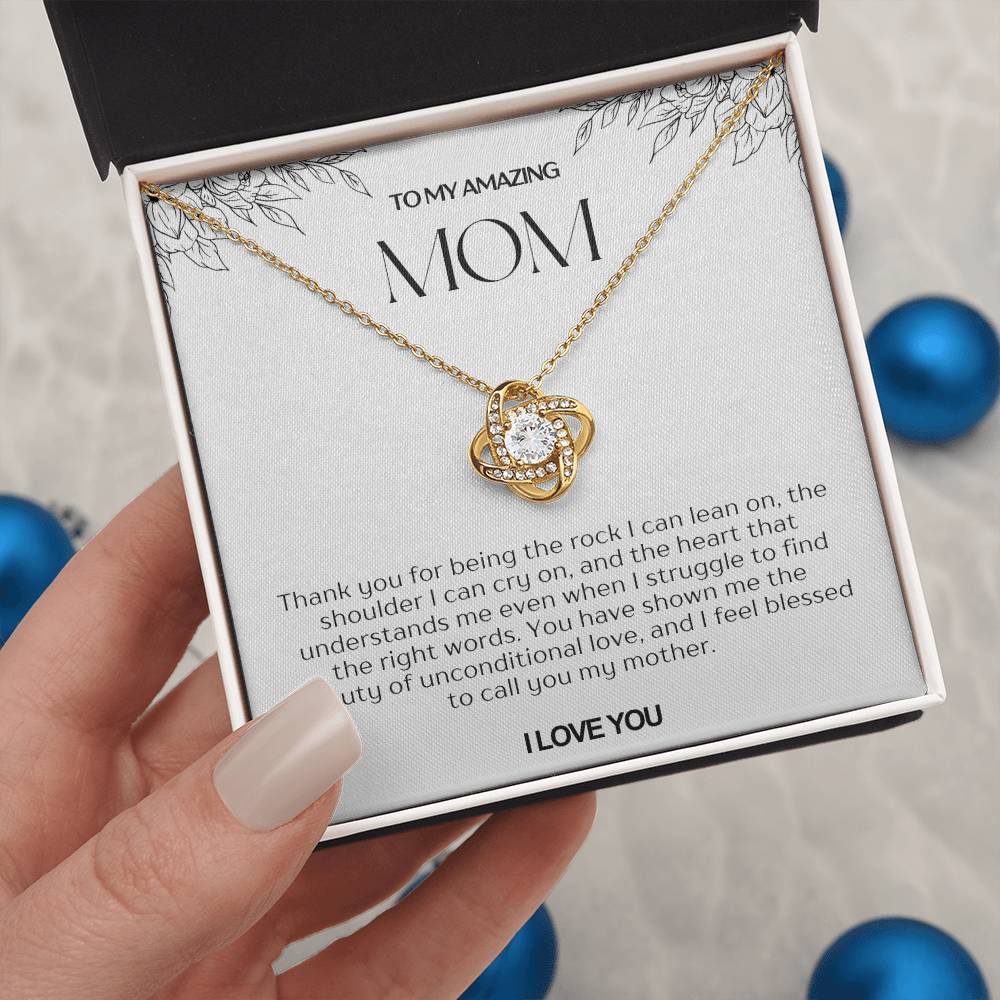 To My Amazing Mom Love Knot Necklace