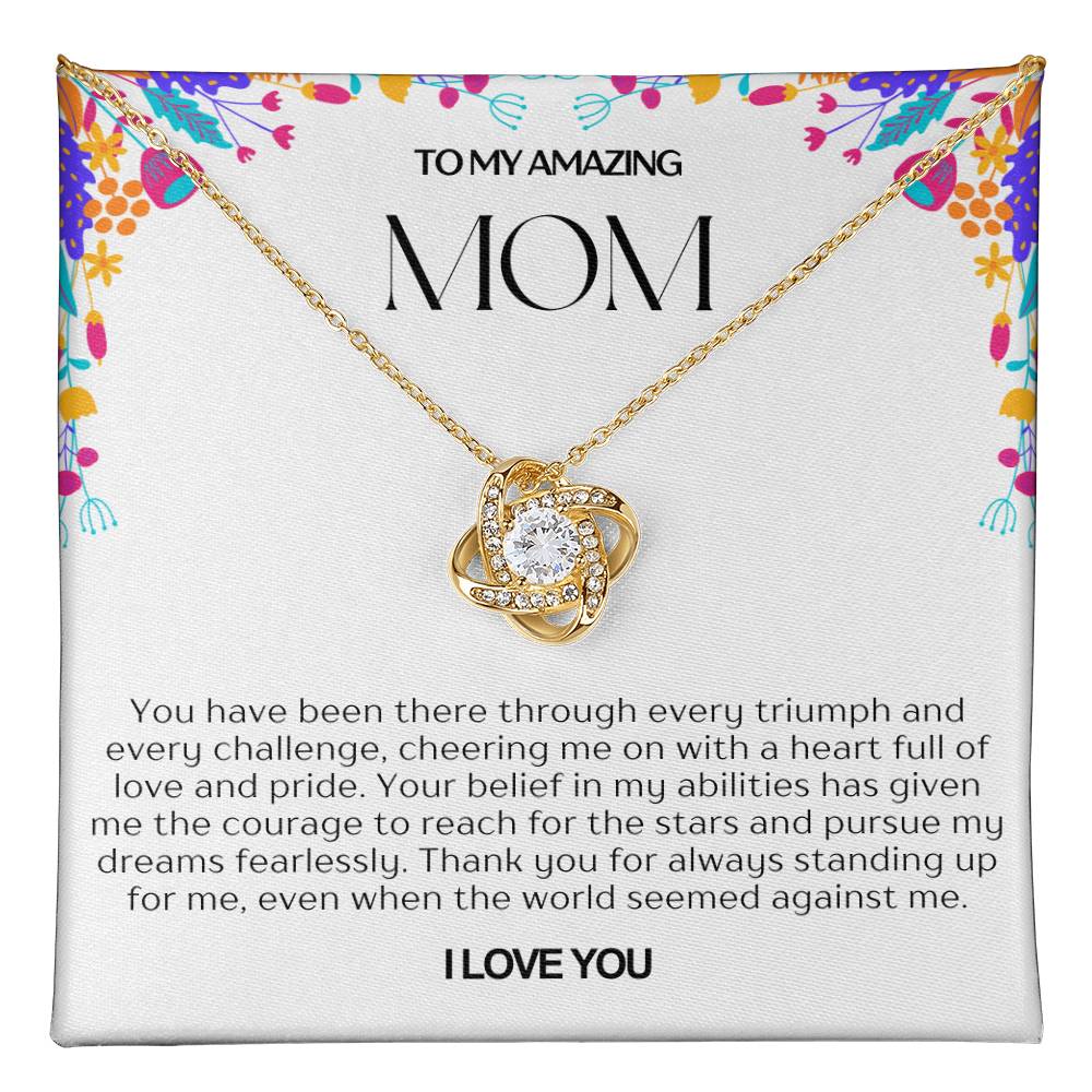 To My Amazing Mom Love Knot Necklace