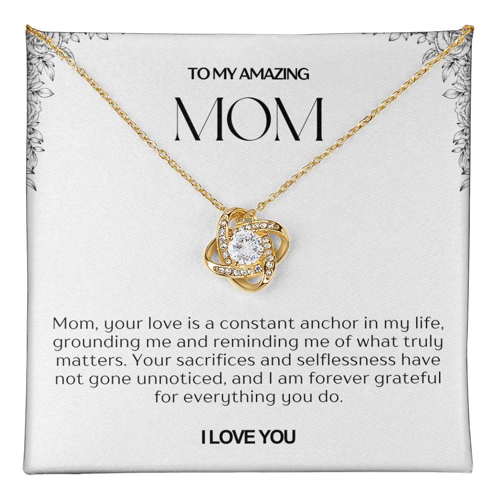 To My Amazing Mom Love Knot Necklace