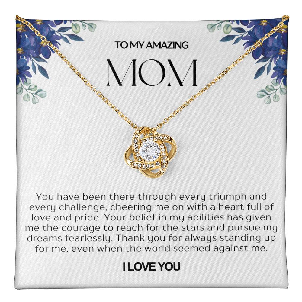 To My Amazing Mom Love Knot Necklace