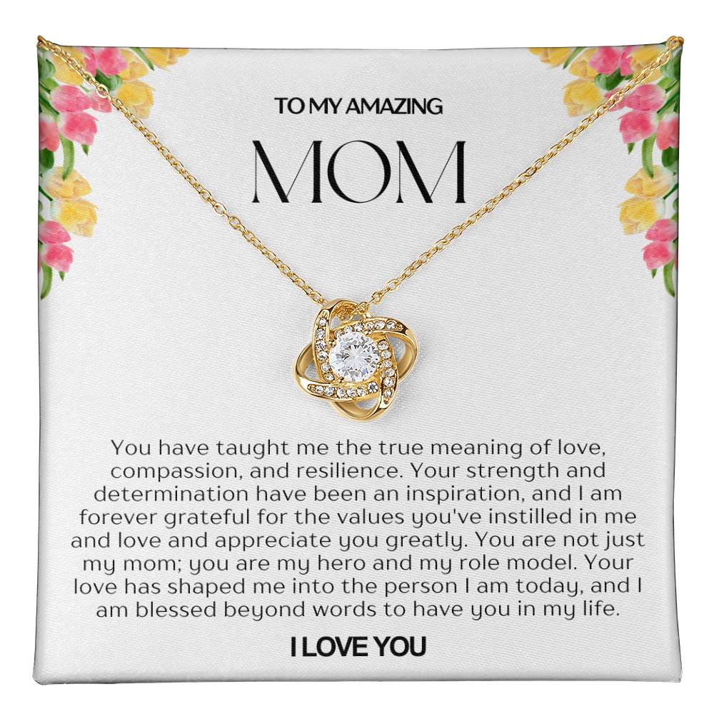 To My Amazing Mom Love Knot Necklace