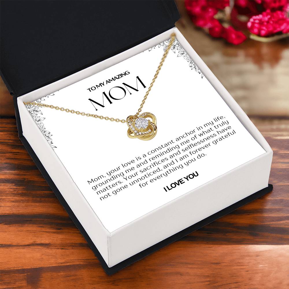 To My Amazing Mom Love Knot Necklace