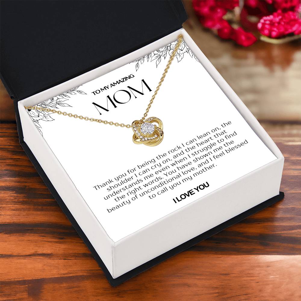 To My Amazing Mom Love Knot Necklace