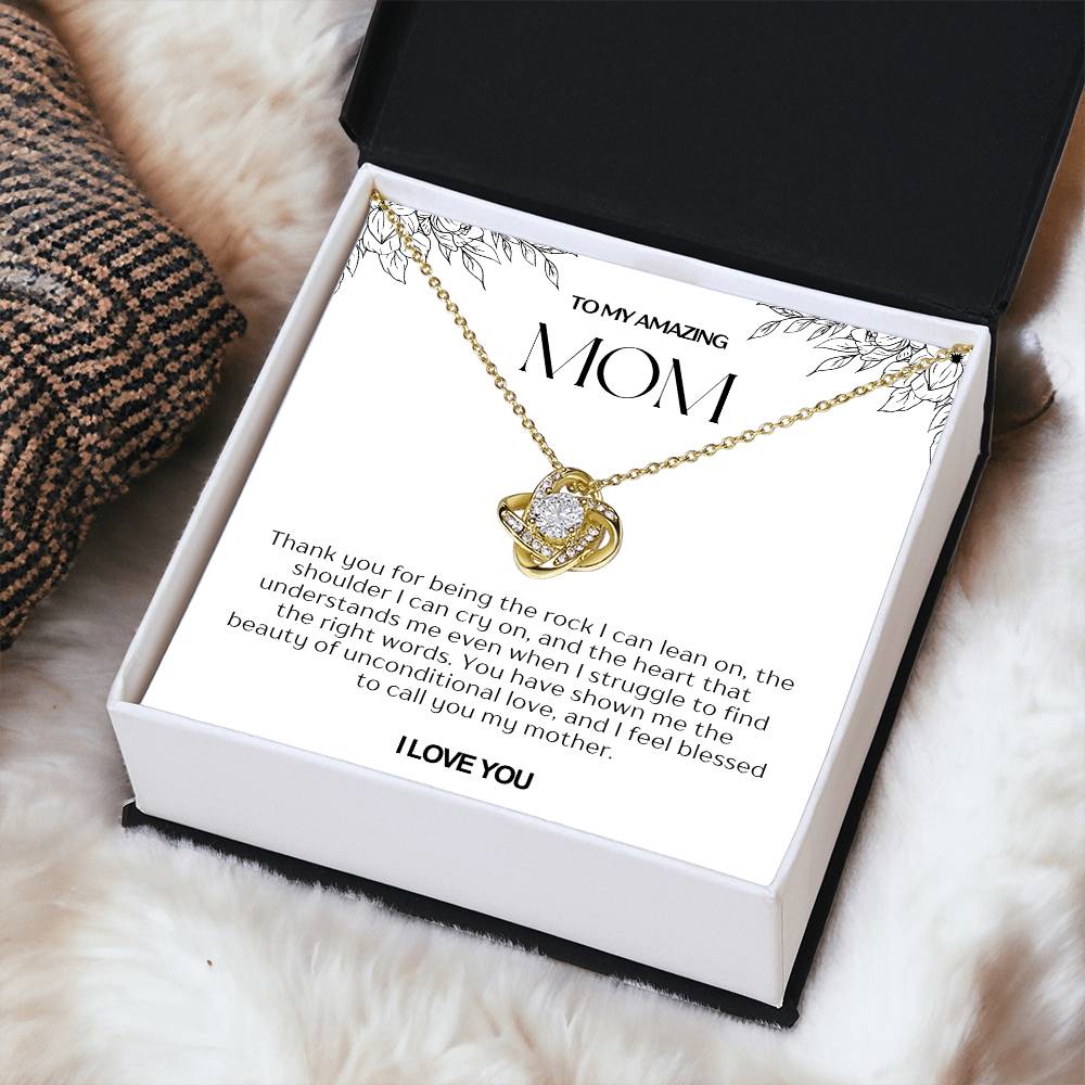 To My Amazing Mom Love Knot Necklace