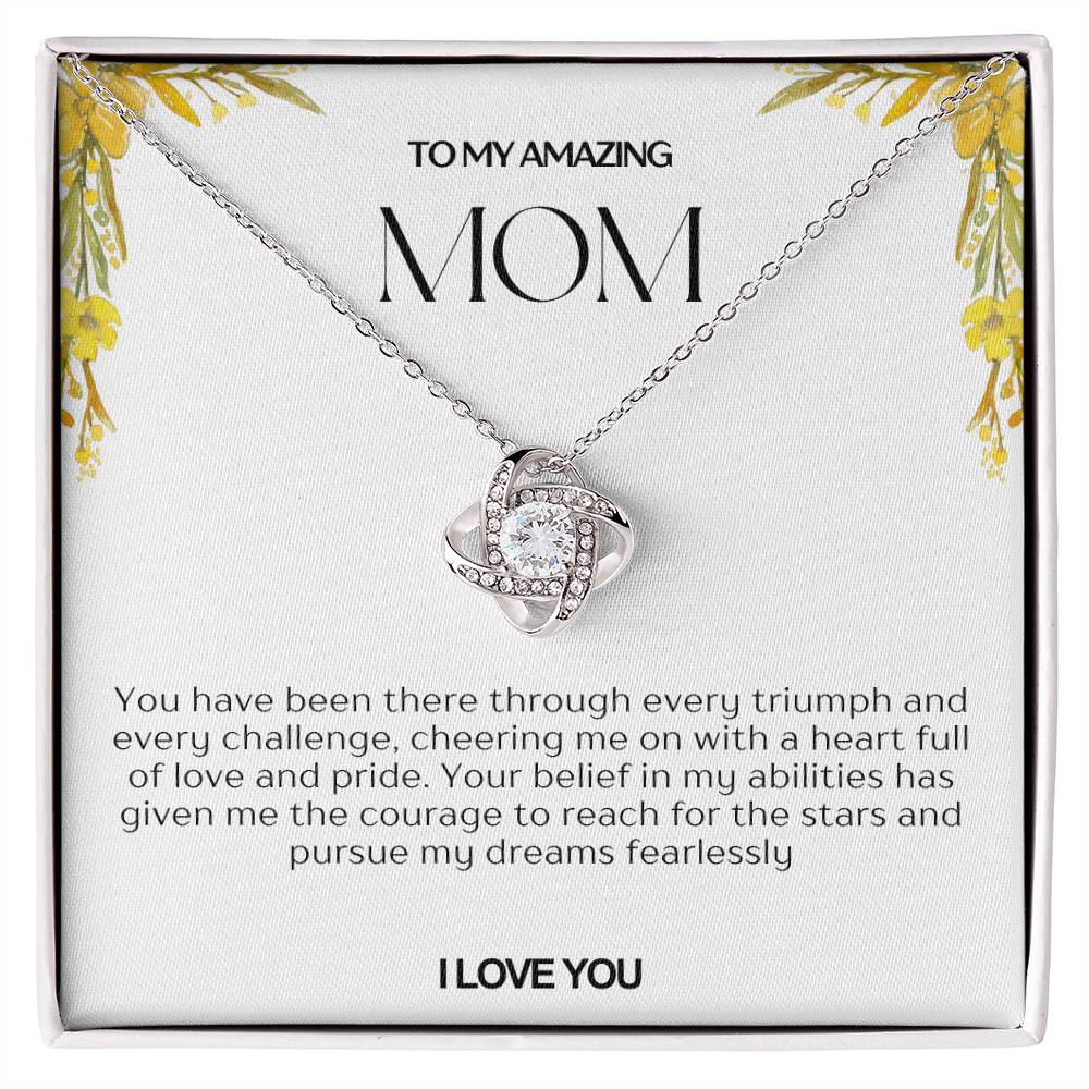 To My Amazing Mom Love Knot Necklace