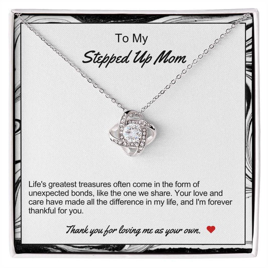 Stepped Up Mom Love Knot Necklace