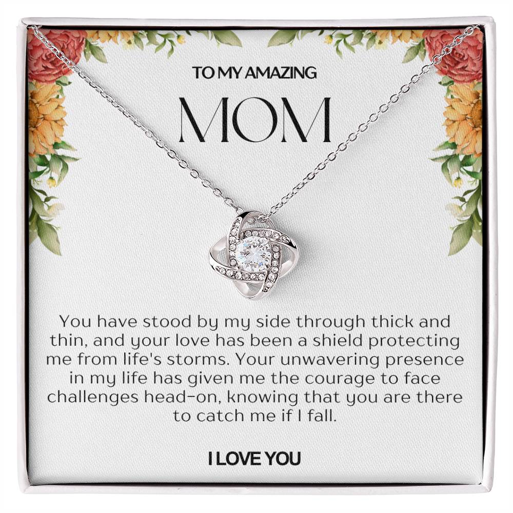 To My Amazing Mom Love Knot Necklace