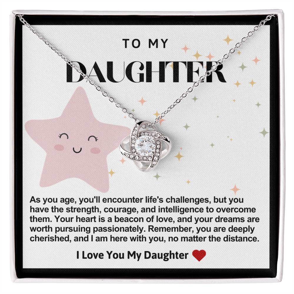 Daughter Stars Love Knot Necklace