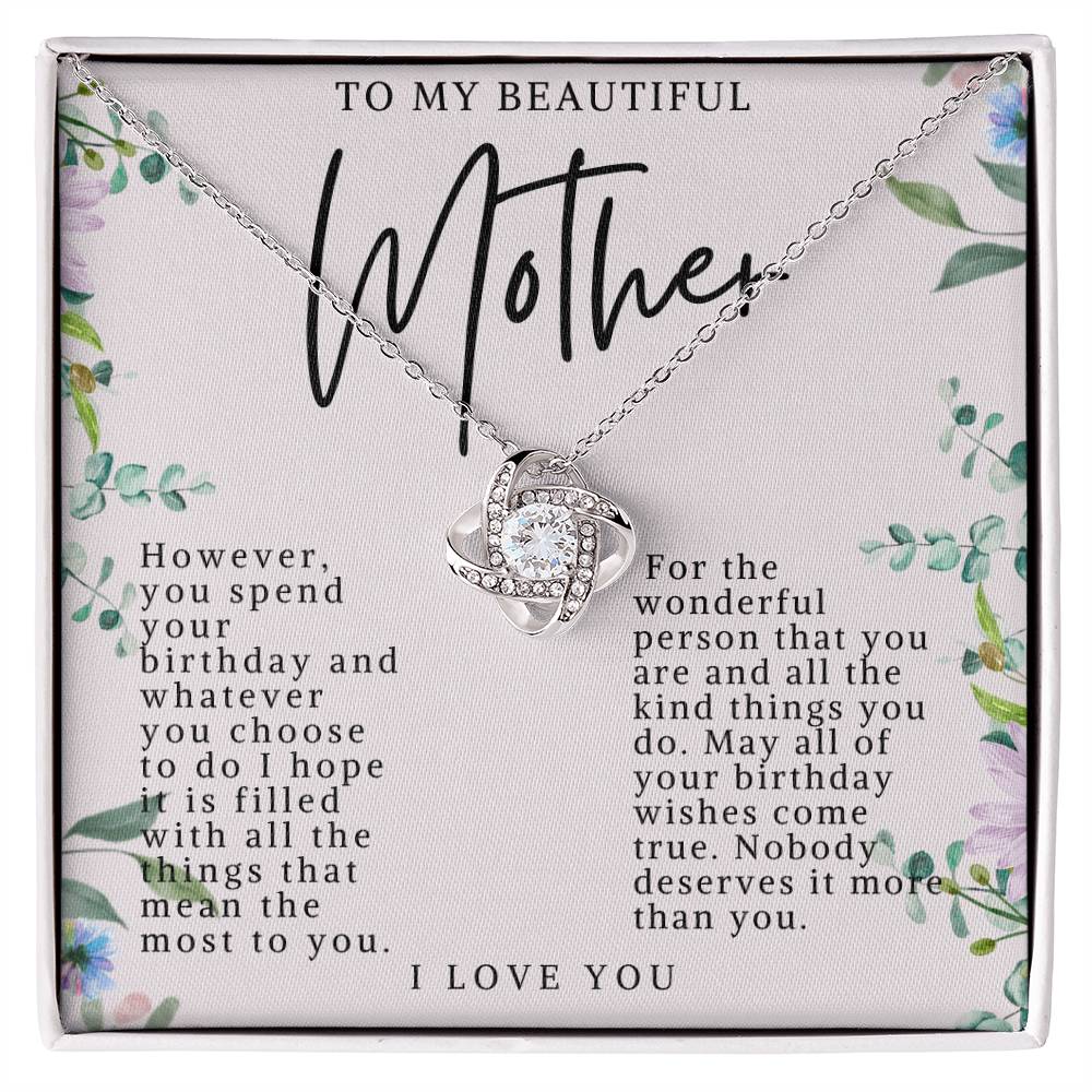 Mother Birthday Love Knot Necklace